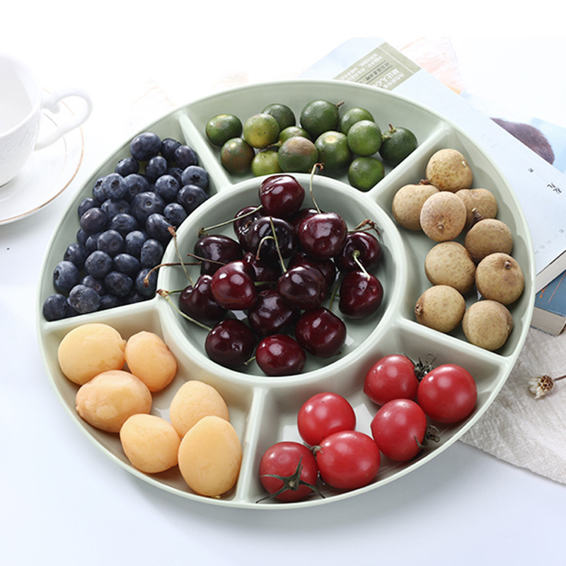 Food Platter Snacks - Nampan penyimpanan makanan 6 kompartemen, piring