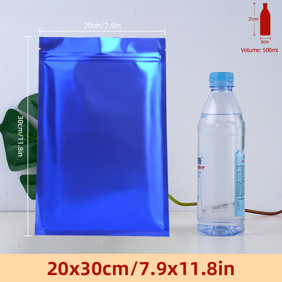 Food Snack - 100 Buah Kantong Ritsleting Foil Biru