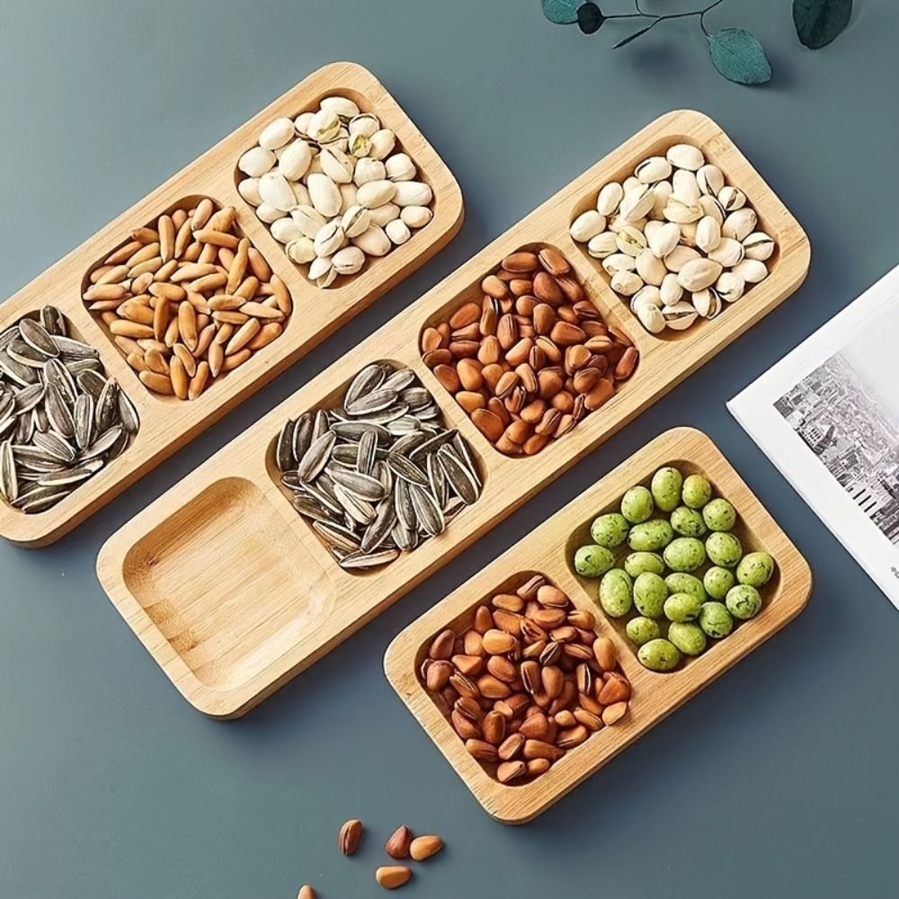 Food Platter Snacks - Nampan Sajian Camilan Bambu Alami Terbagi,