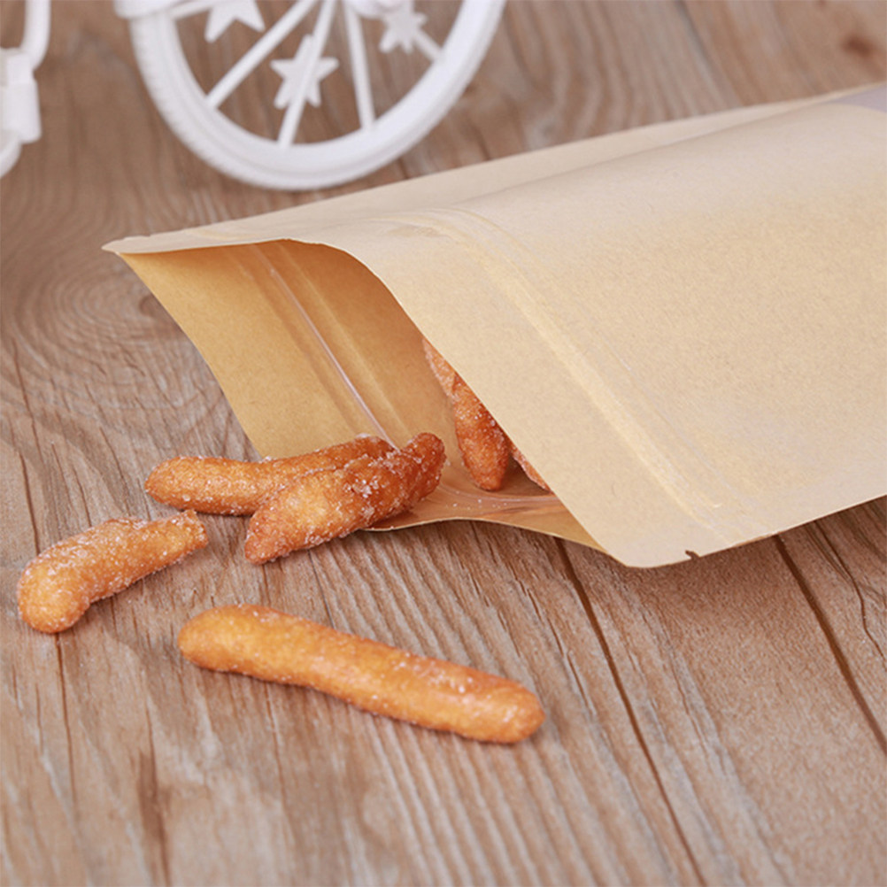 50Pcs Kantong Kertas Kraft Ber - Food Snack ulasan dan harga