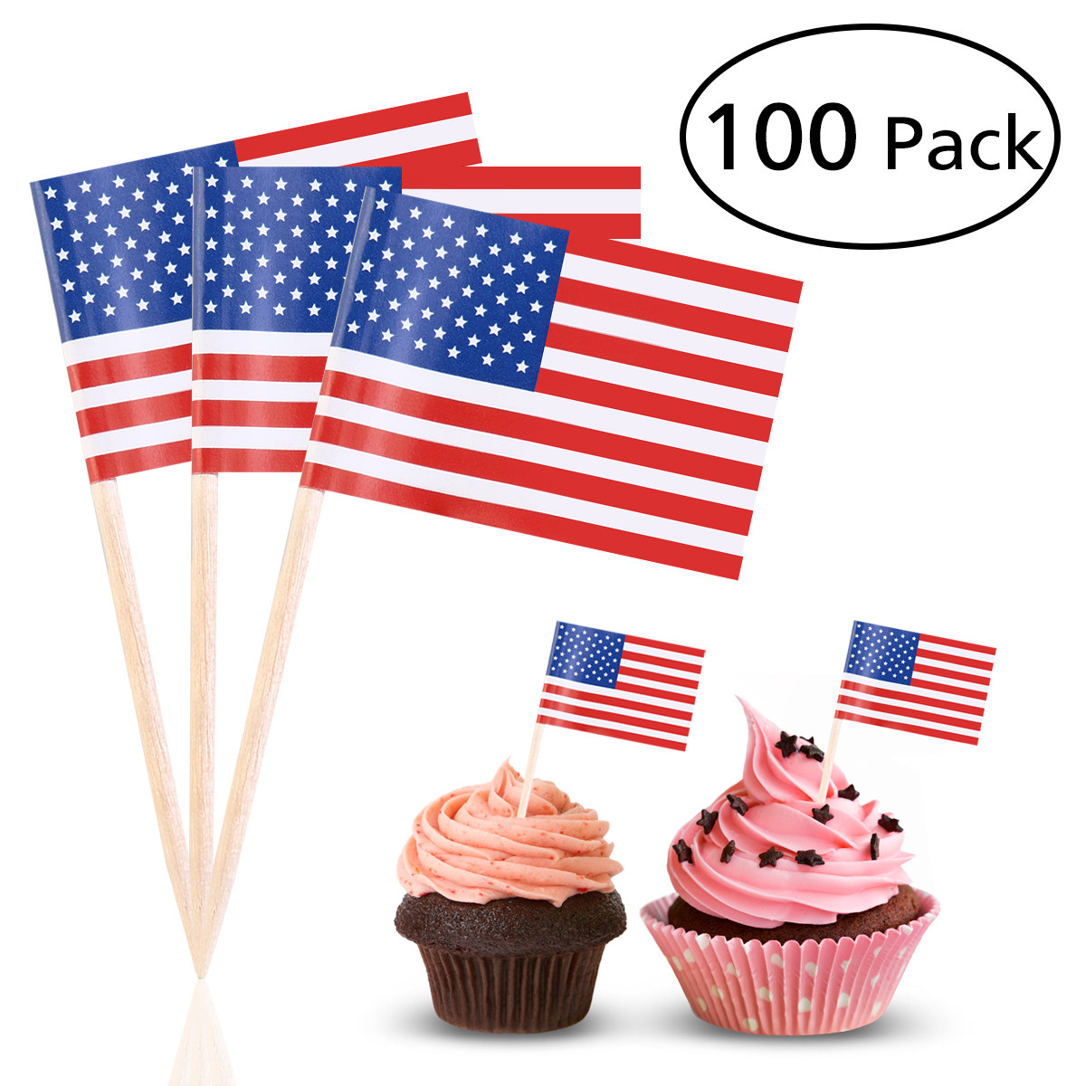 100 Buah Tusuk Gigi Bendera Am - Food Snacks Party ulasan dan harga