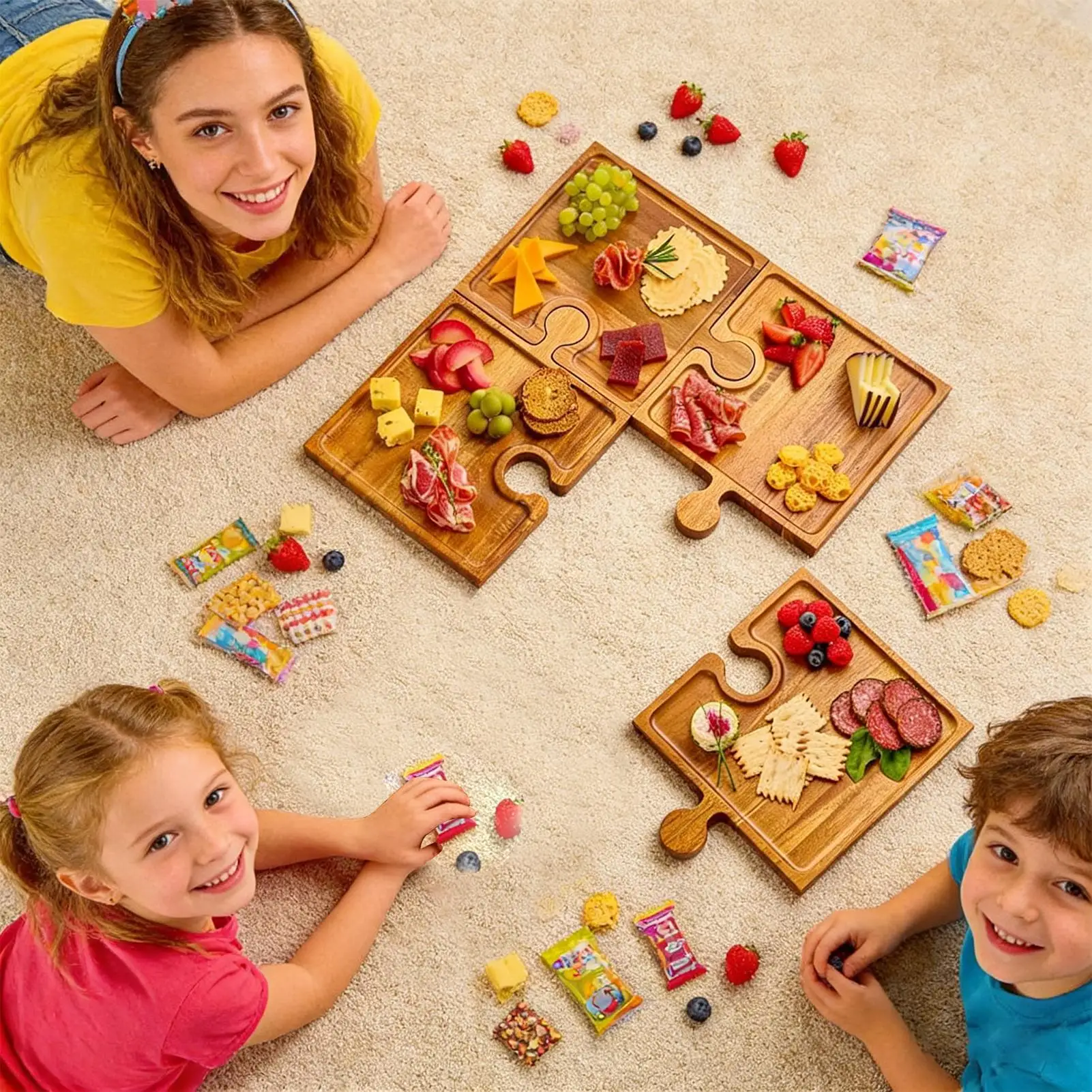Nampan Sajian Makanan Kayu, Pa - Food Platter Snacks ulasan dan harga
